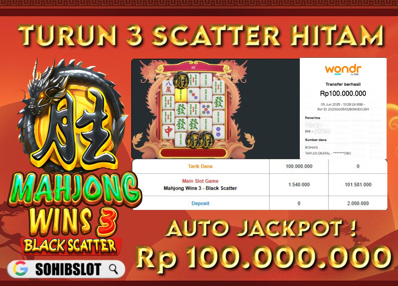 JACKPOT 100JT DI MAHJONG WINS 3 BLACK SCATTER